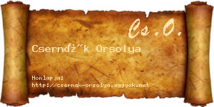 Csernák Orsolya névjegykártya